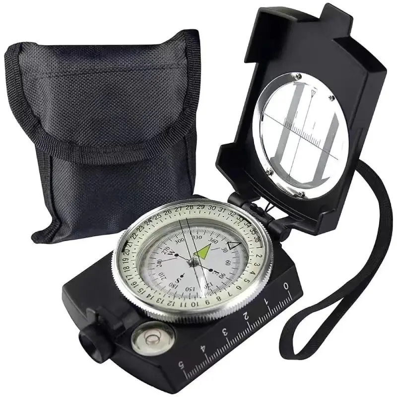 Ompass Hiking Waterproof Shockproof Military Precision Compass for Hiking Climbing Biking Exploring Geology Outdoor Survival