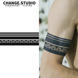 Hình Xăm Cánh Tay, Thiết Kế Mã Lai, Hình Xăm Tạm Thời, Kéo Dài Trong 15 Ngày, Không Thấm Nước Và Chống Ma Sát. Miếng Dán Hình Xăm