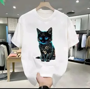 KAOS BIGSIZE JUMBO PRIA WANITA ( M-6XL ) KOREAN MODE SABLON KUCING MENYALA ANIME  6XL 5XL 4XL 3XL 2XL XL L M HARAJUKU BAHAN ADEM COMBED NYAMAN DIPAKAI KAOS DISTRO