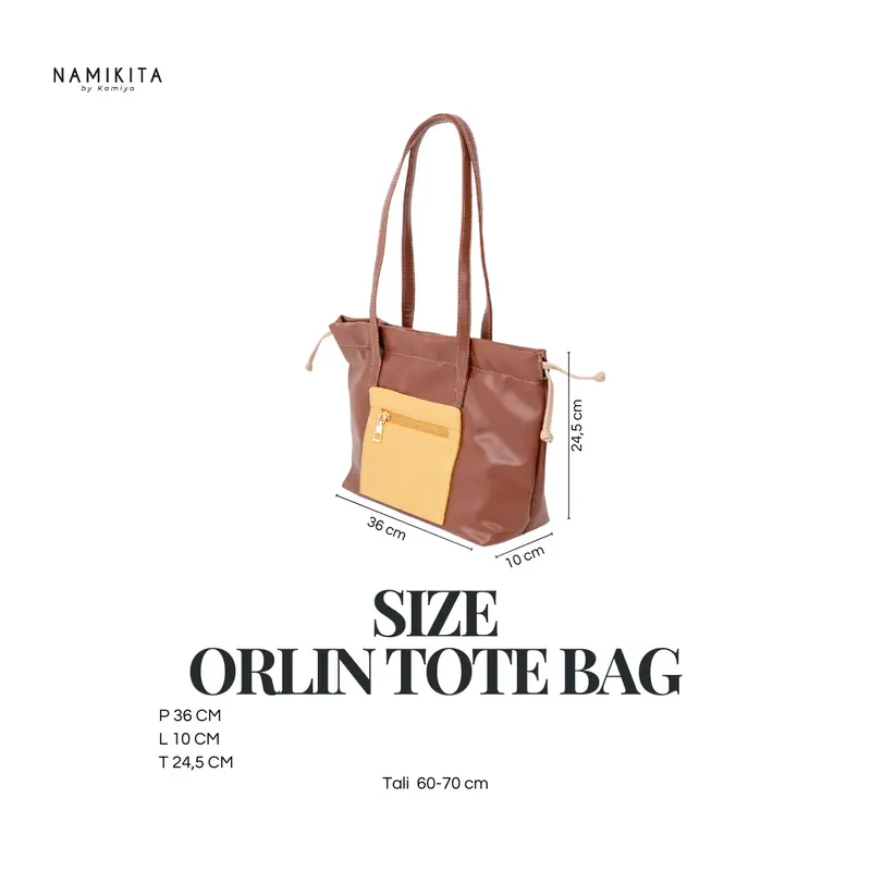 (Namikita) Orlin Tote Bag -  Free Goodie Bag  Tas Bahu Wanita Serut Totebag Perempuan Cewek 3