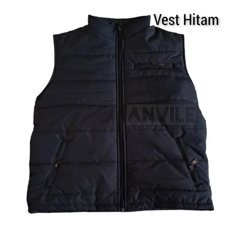 Rompi Jumbo Pria Wanita Casual Vest Bigsize Puffer Taslan Jaket Polos Besar Orange XXL XXXL XXXXL 5