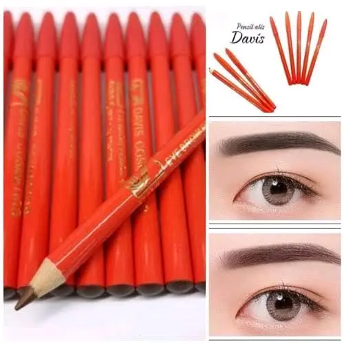 (HARGA PER 6PCS) PENSIL ALIS DAVIS ORANGE HITAM &COKLAT