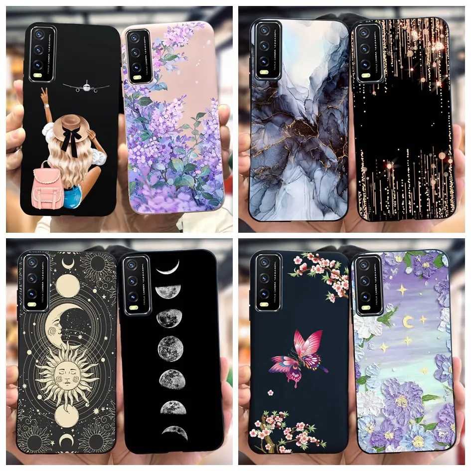 For Vivo Y11S Y12S Y20 Y20A Y20i Y20s G Casing Fashion Marble Flower Phone Back Cover Shockproof Cover For VivoY20 Shell