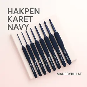 MADEBYBULAT - HAKPEN ALAT RAJUT BLUE SOFT HANDLE KARET CROCHET HOOK PREMIUM QUALITY