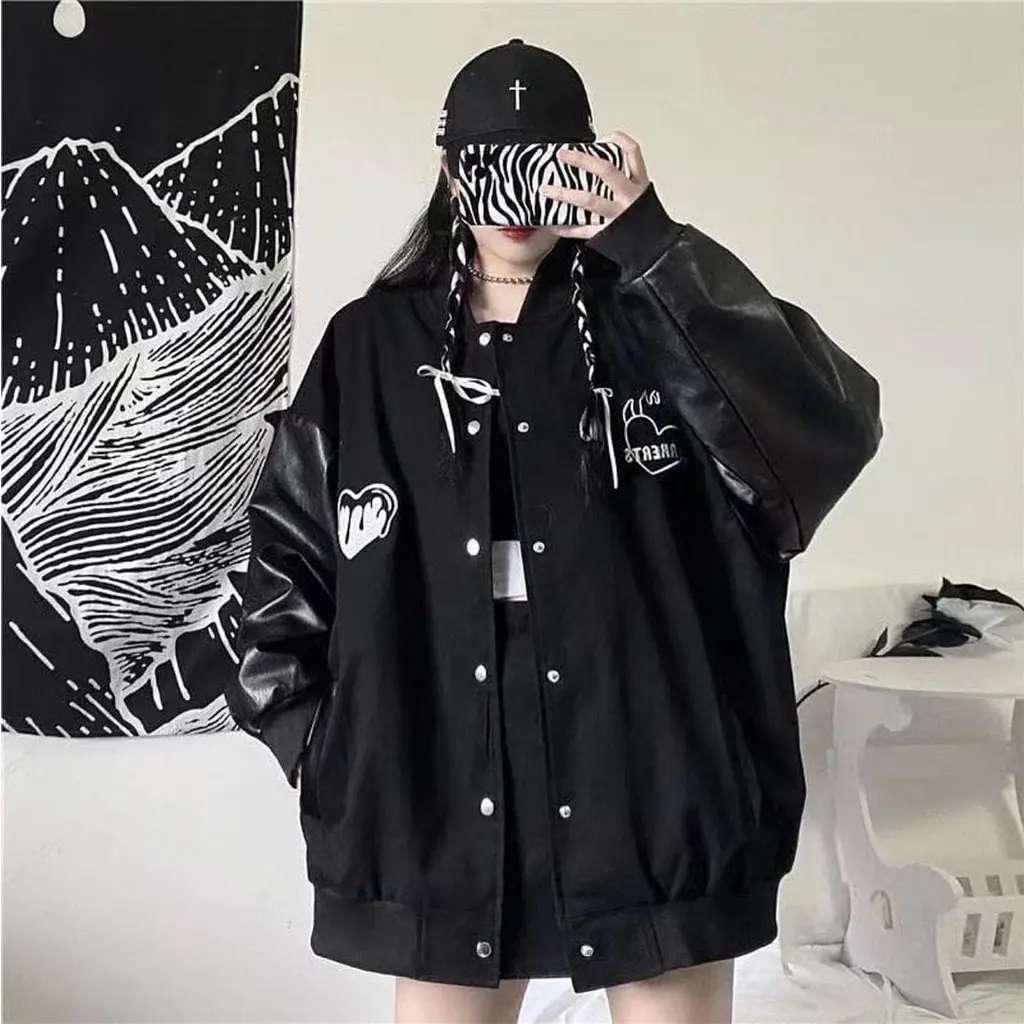 LARKERTS BASEBALL JAKET VARSITY OVERSIZE - JAKET VARSITY WANITA OVERSIZE - JAKET BASEBALL OVERSIZE