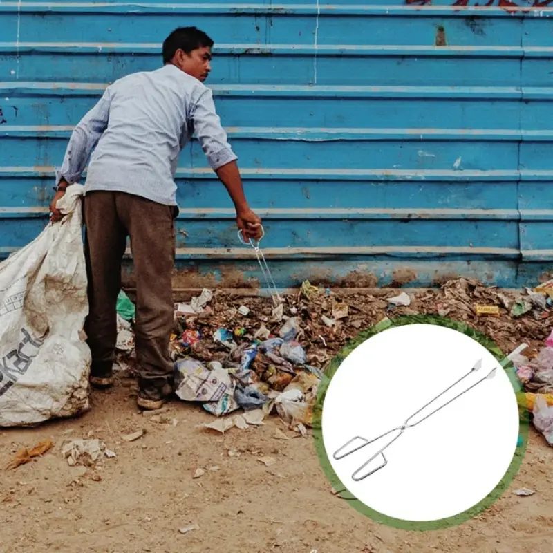 80cm Capit Sampah Stainless Alat Penjepit Sampah Serbaguna Tongkat Penjepit Jepitan Sampah Panjang 6