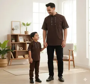 Kaos Koko Couple Pria Dewasa Dan Anak Katun Combed Motif Etnik Raya Series