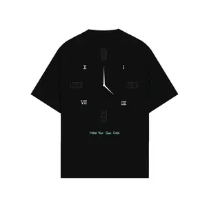 Kaos Pria RUCAS ODDS BLACK TEE | Make Your Own Odds JAM DOMINO | Kaos Distro Streetwear Premium 【100% Katun】 fitted basahan kerja baju boxy