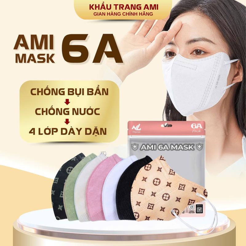 300 Chiếc Tặng 100 Chiếc Khẩu Trang 6A AMI 4 Lớp Dành Cho Người Lớn Thời Trang Ngăn Ngừa Bụi Túi Zip