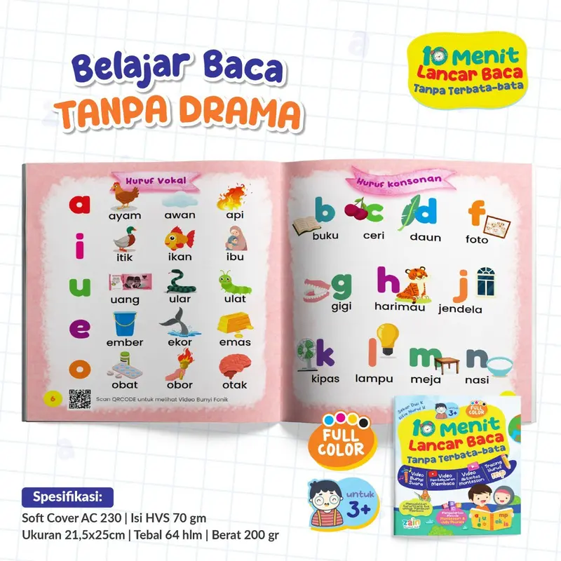 10 menit lancar membaca buku belajar cepat tanpa terbata bata anak metode montessori tk sd paud kelas 1 2 3 tahun baca 15  jago mahir original book smart book  baca modul untuk cara 5