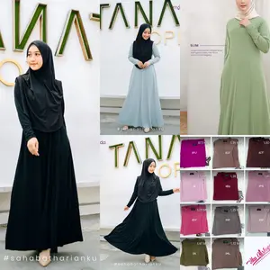 GD663 Gamis Jersey Super Polos (Apabila Stock Habis Bisa Restock)
