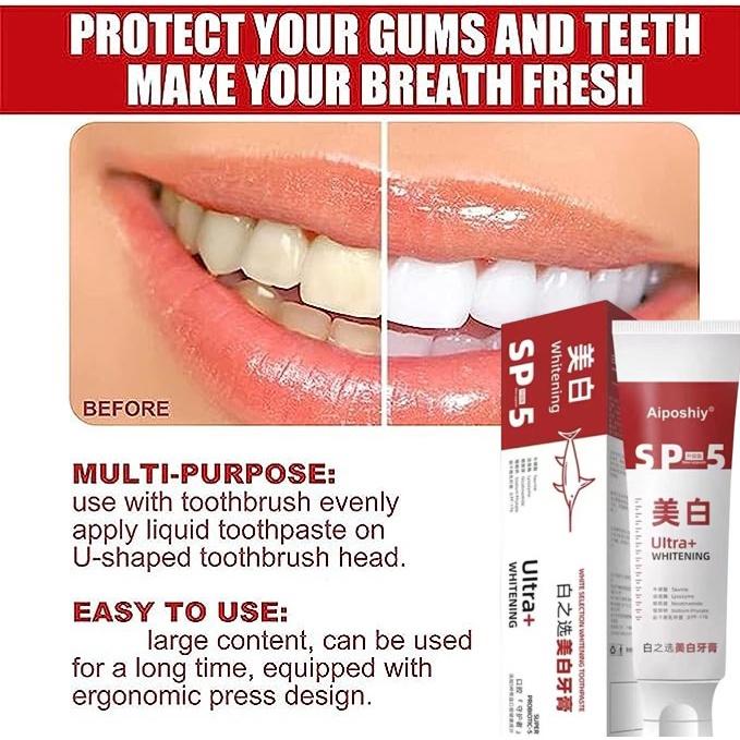 Pasta Gigi Alami SP-5 · Pasta Gigi Probiotik · Pemutih Gigi (Non Detergent) Untuk Gigi Goyang & Sensitif (Perawatan Kulgi Sensitif) Gusi Mulut Menyembuhkan Memutihkan Sariawan Kuning