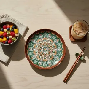 Hapimart Piring Makan Bahan Melamin Estetik Motif Klasik Unik Cocok Untuk Hidangan