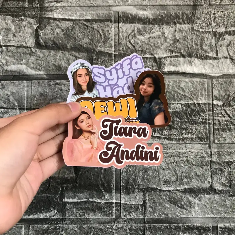 Stiker Wajah  custom viral tiktok dan Tulisan Nama Custom  Label - Bahan Anti Air ️️- bisa ditempel dimana aja lebel puffy  stickers kertas  label  aksesoris label  nama  buku sticker 2