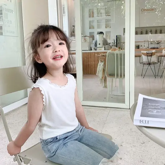 ByKiddos - Baju Anak Perempuan Crop Top Lokal Tanpa Lengan / Atasan Leher Turtleneck Anak Perempuan / Gaya Korean 6