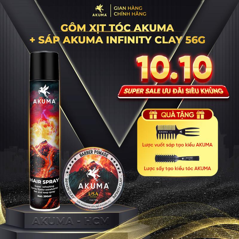 Sáp vuốt tóc AKUMA hàng chính hãng, sáp vuốt tóc nam, giữ nếp, tạo kiểu tóc lên đến 10h, hương nước hoa nam, gôm xịt tóc AKUMA, xịt tạo phồng tóc AKUMA Chăm Sóc Tóc Dưỡng Tóc