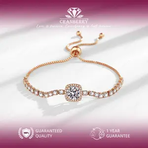 OS1-B01-CG Gelang Wanita Wanita Cranberry Jewelry Premium Lapis Platinum Anti Luntur Anti Berubah Warna Garansi 1 Tahun Resmi Size Adjustable Kualitas Grade Terbaru Aksesoris Perhiasan Gelang Nikah Permata VVS1 Elegan COD