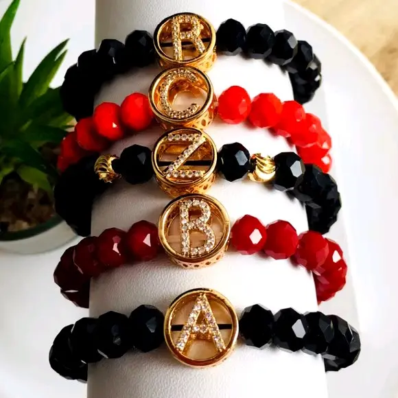 Gelang boba kakya boleh request ukuran warna dan model  Manik manik boba tersedia inisal huruf A sampai Z 3