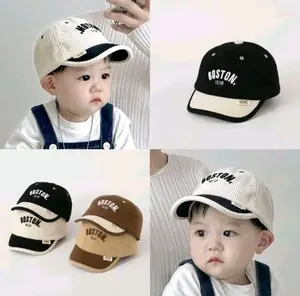 6 bulan - 3 tahun | Topi Baseball CORDUROY Anak- BOSTON x DIDICUTE x LUCKY TWOTONE-Unisex-New Korean Model Bayi