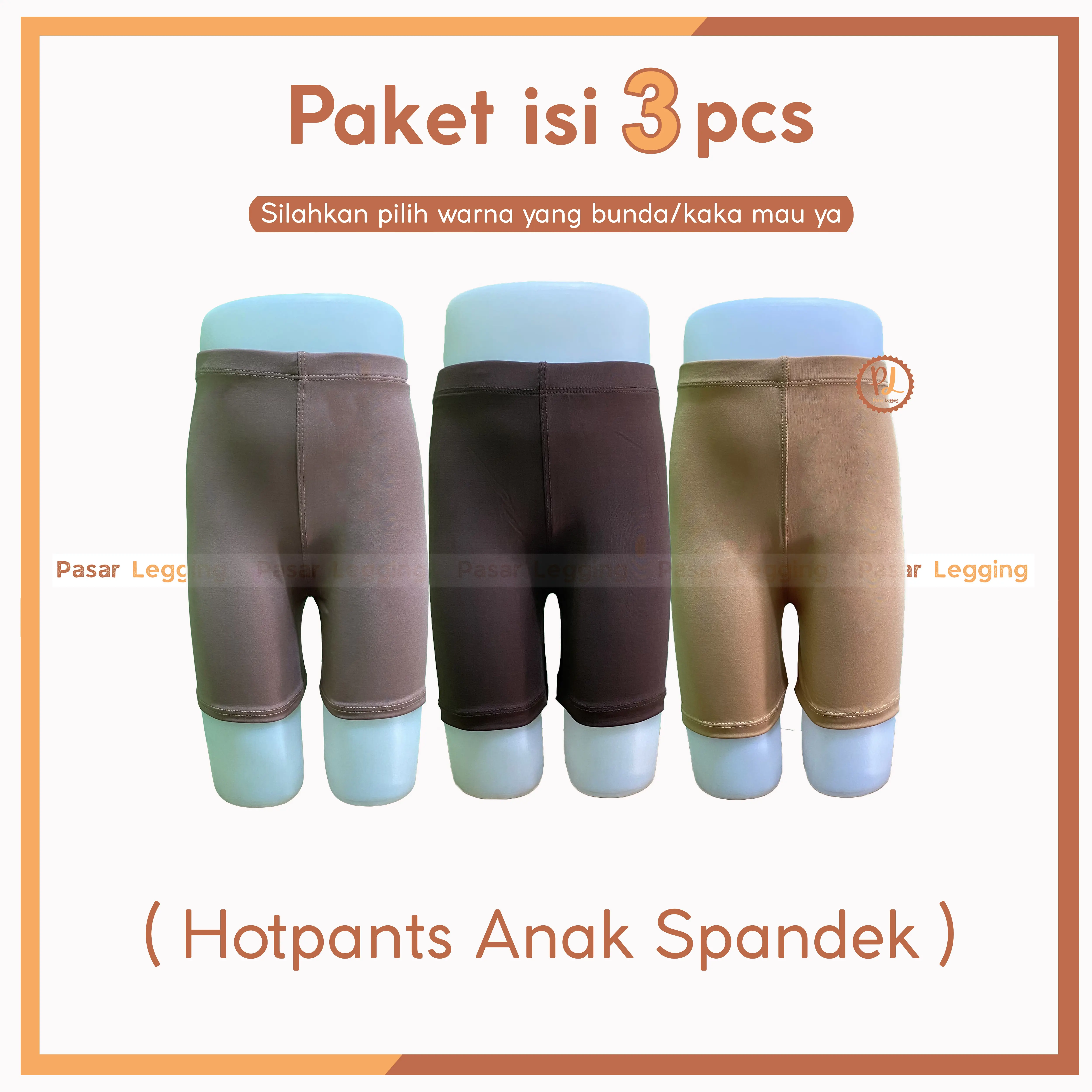Paket isi 3 Hotpants Anak / Legging Hotpants Anak Perempuan / Shortpant Anak / Legging Pendek Dalaman Anak Perempuan