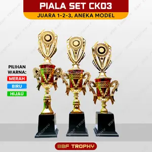 Piala Set Model CK03 Juara 1-2-3 Warna Merah/Biru/Hijau