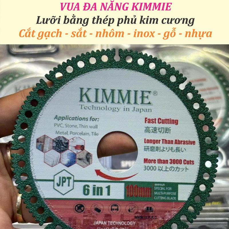 VUA ĐA NĂNG KIMMIE LƯỠI CẮT ĐA NĂNG cắt sắt nhôm inox gỗ nhựa và gạch Kimmie 100mm và 125mm gắn máy cắt cầm tay phủ kim cương đá cắt