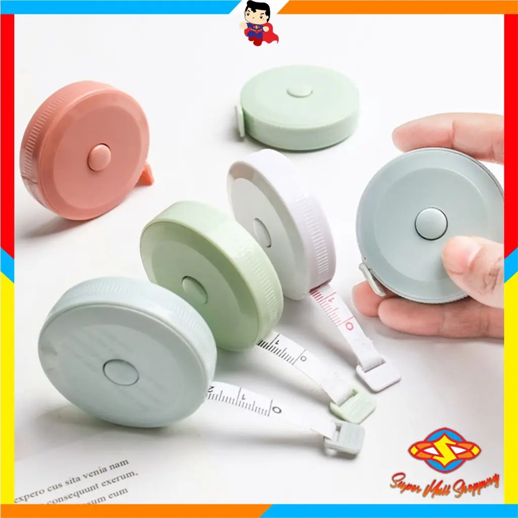 SMS Meteran Mini Gulung 150Cm Pengukur Lingkar Perut Baju Jahit Measure Tapes High Quality 1.5M Warna Pastel Alat Ukur Kain Tukang Jahit 60 Inch