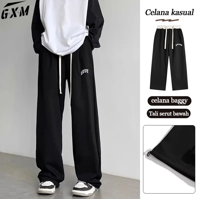 celana panjang casual pria loose pants celana abuabu pria oversize pria celana harian baggy pants celana pinggang karet pria celana panjang hitam laki laki celana remaja celana korean style celana panjng pria santai celana baggy pants unisex