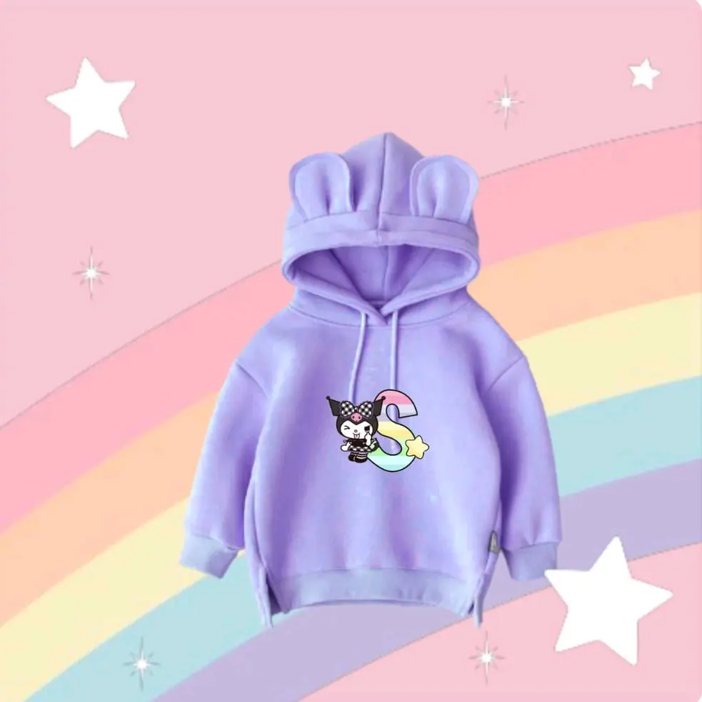 Jaket Anak Model Kuromi inisal nama custom nama, Cute & Lucu Murah Terlaris Fashion