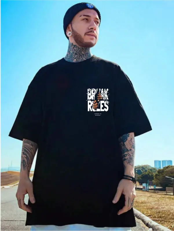 Baju Pria Oversize Jumbo Size M|L-3XL Distro Kaos Pria T-shirt Korean Style Lokal Motif Sablon Atasan Dewasa Oblong Cowok Keren Santai Simple-Barak 2