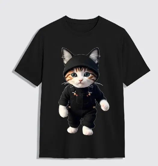 ZHRA T-shirt Kaos Kucing Lucu Kucing karakter / Kaos Unisex Lucu / Kaos china korea