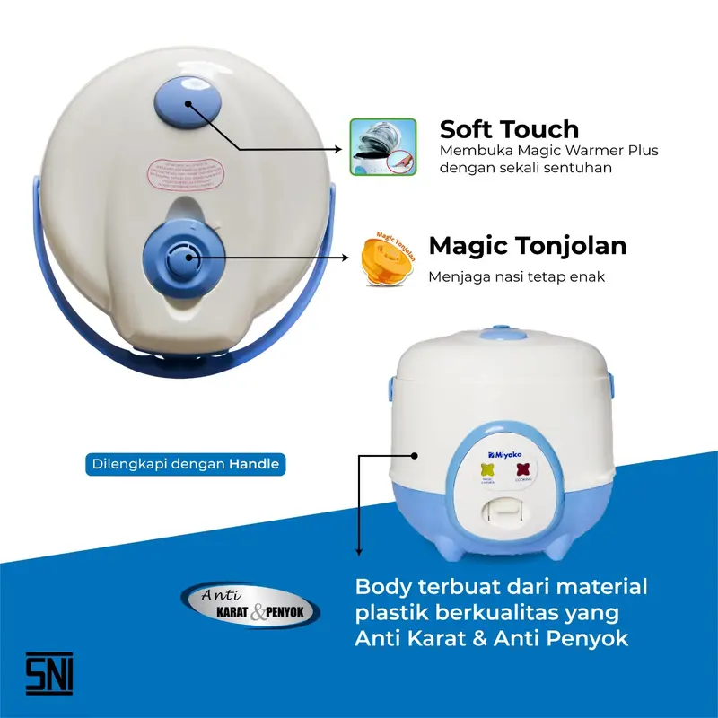 MIYAKO MCM606AB Magic Com Rice Cooker 0,6 Liter - Nuansa Samarinda 1