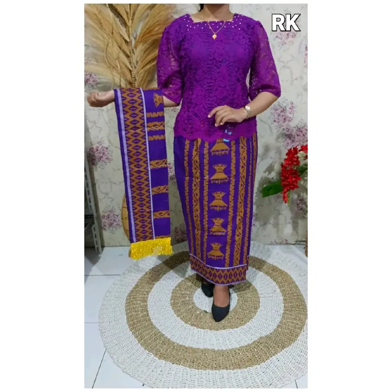 Set Rok Selendang katun&bluss renda 3
