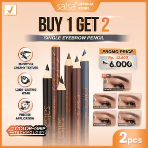 [BUY 1 GET 2] SALSA Single Eyebrow Pencil - Pensil Alis Tekstur Creamy | Pensil Alis Waterproof | Pensil Alis Natural |  Pensil Alis Tahan Lama Serut Rautan