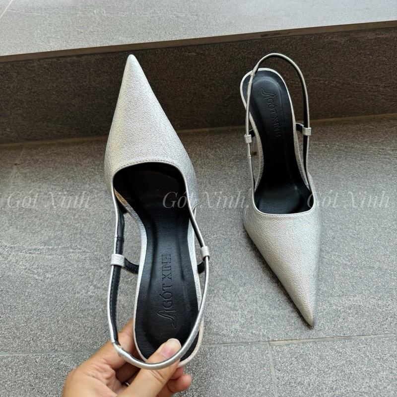 CHÂN dày TĂNG SIZE - Giày cao gót Min bít mũi đế đỏ gót nhọn cao 7 9 10 11 12 phân (V) dép sandal