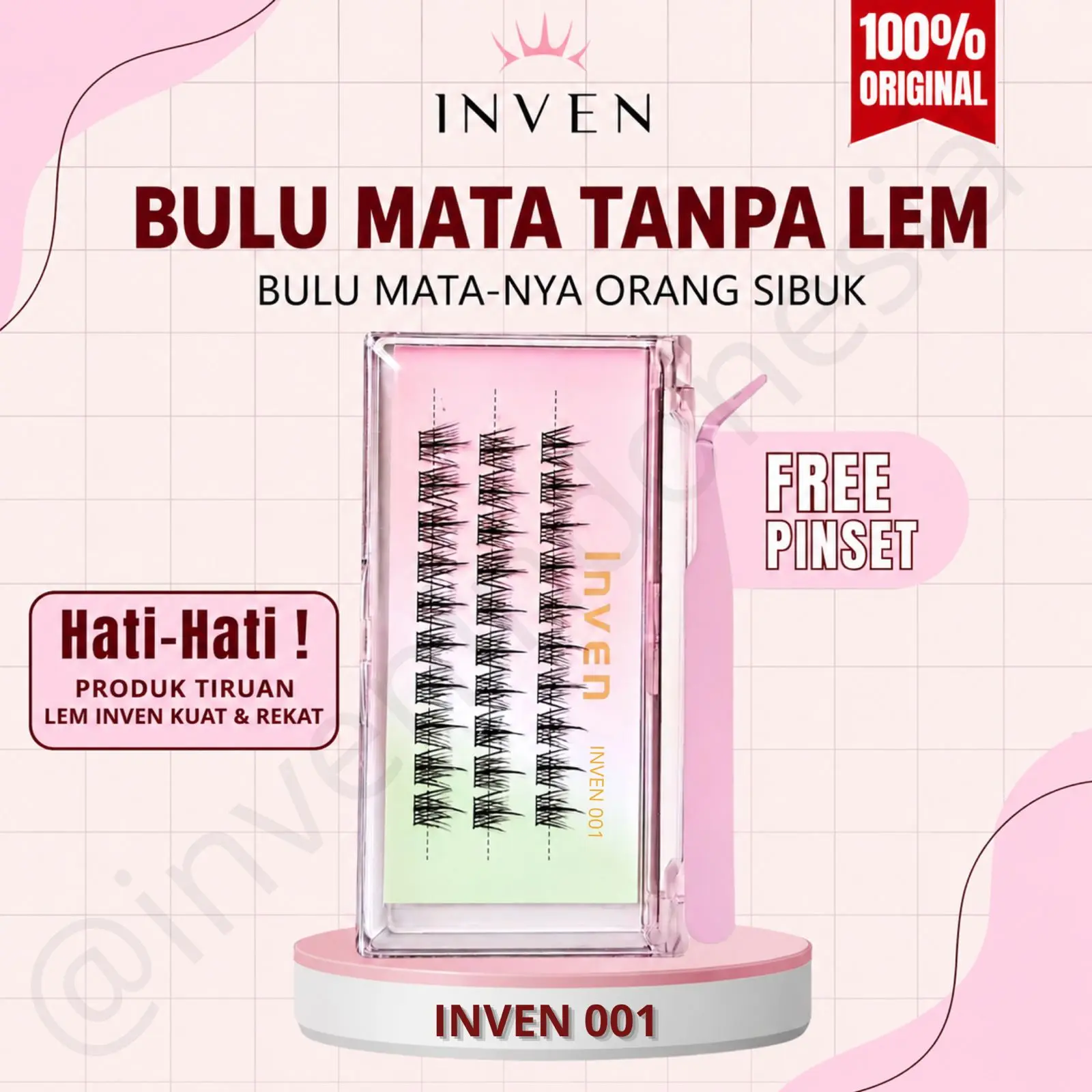 INVEN PREMIUM bulu halus perekat kuat Bulu mata langsung tempel tidak perlu lem