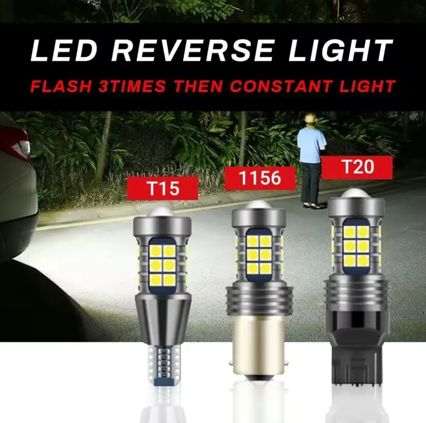 Car reverse lights led rogue light super bright modified hawkeye auxiliary light rear taillight 1156 reversing light bulb T15