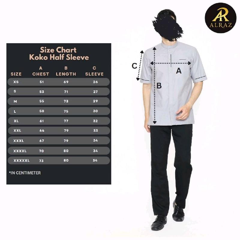 Baju Koko Alraz FACHRUDDIN Lengan Pendek Pria Muslim Premium  / Kemeja Pria Dewasa Katun Premium 7