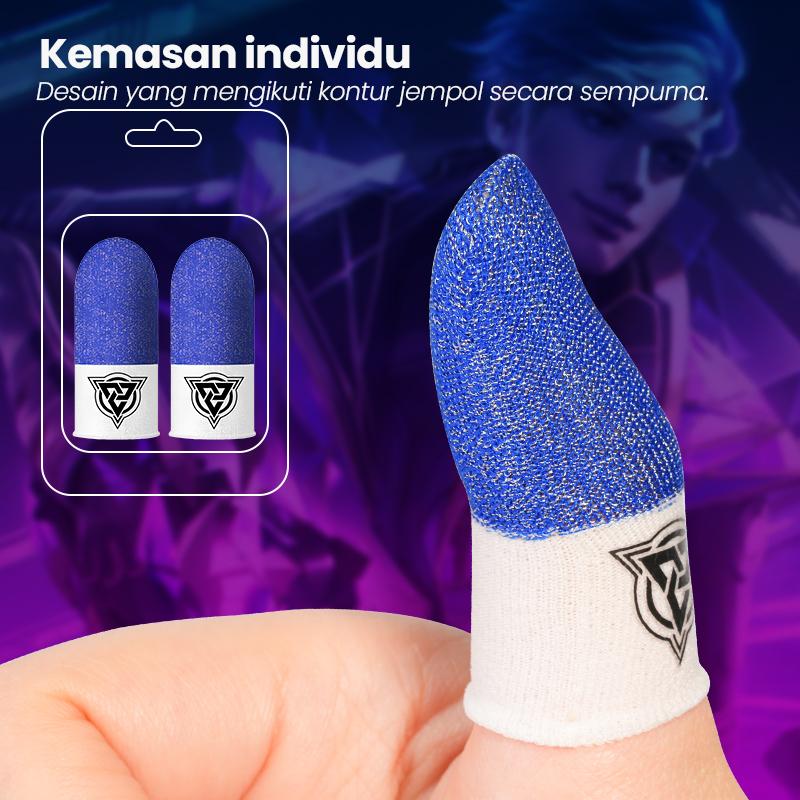 ‌BlueWow V4 Ice SilkFinger Sleeve/Pro Lengan Jari- Putih Sarung Jari Gaming Generasi Baru - Material Ice Silk/Shark Gaming-Material Nanofiber Premium | High Sensitivity & No Miss Touch | Anti-Sweat + Screen Safe untuk Garena/PUBG/MLBB