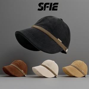 Mũ Thời Trang Nữ, Mũ Vải Nhung Kẻ, Mũ Bóng Chày, Mũ Chống Nắng, Có Thể Treo Mặt Nạ, SP18