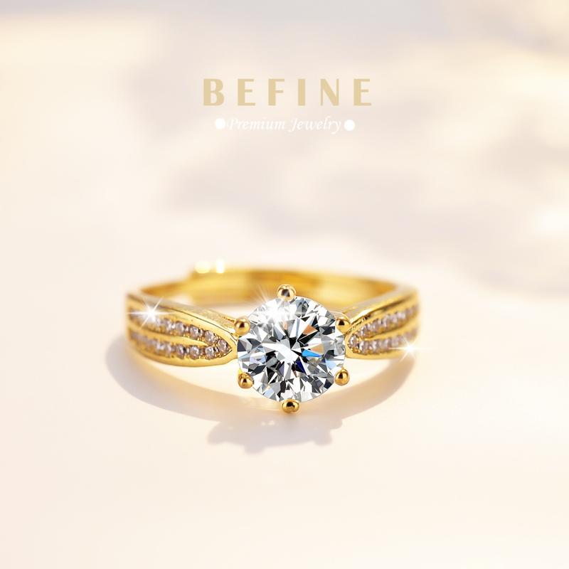 Ladies Fashion Ring Double Row Wedding Ring Opening Adjustable Size 1