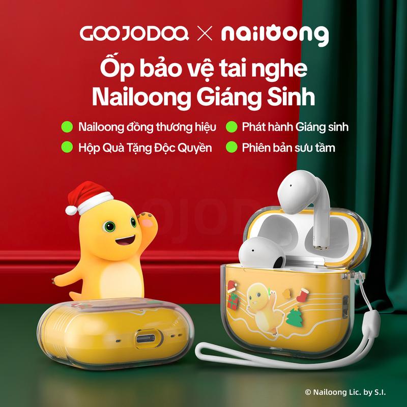 Ốp bảo vệ tai nghe Nailoong/tai nghe J201 phiên bản giáng sinh, vỏ bảo vệ chống sốc, dây đeo cổ tay silicon