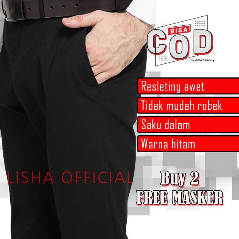 Celana Bahan Formal Pria Jumbo Big Size Sepan Kerja Kantor Kuliah Cowok Laki laki Premium 2