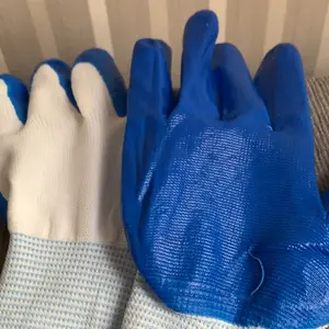 ELLKA HAND GLOVES / Sarung tangan Berpelapis Anti selip 13G Berpelapis Nitril Sarung tangan Kerja berkebun