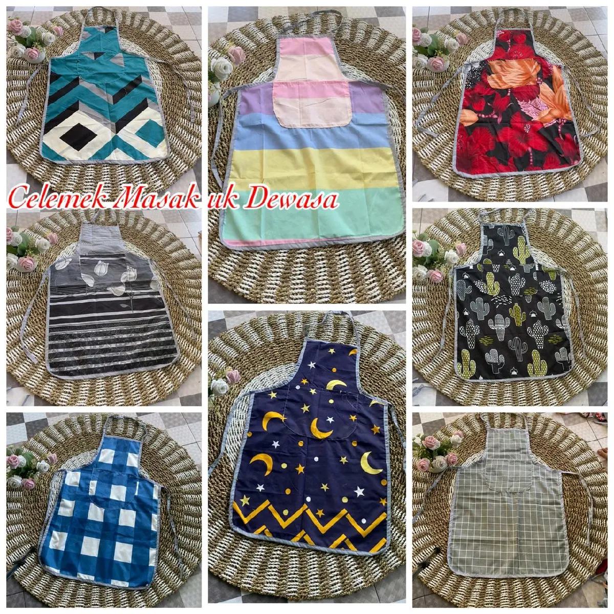 celemek kain memasak dewasa homemade
