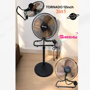 Kipas Tornado 3in1 SHISHU 12inch SH-775 3 Baling Besi Gold