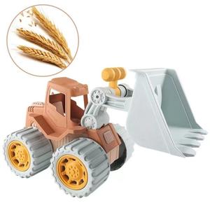 Eco Friendly Plastic Wheat Straw Beach Toy Children's Excavator Model Plastic Material Engineering Toy