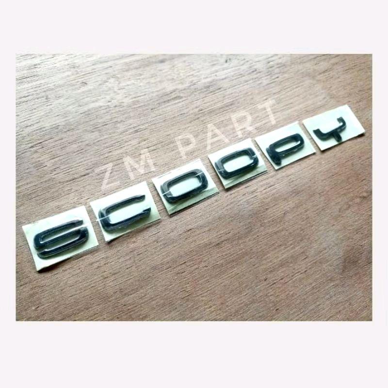 Emblem Logo Huruf New SCOOPY 2021 - 2023 2024 Warna Silver Timbul 3D original 1