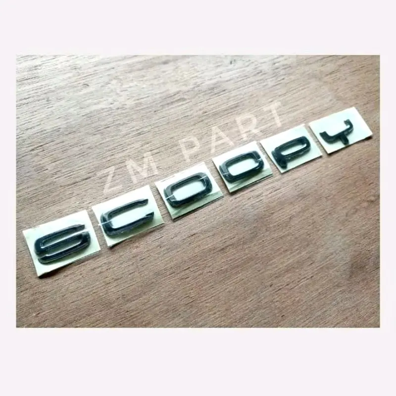 Emblem Logo Huruf New SCOOPY 2021 - 2023 2024 Warna Silver Timbul 3D original 1