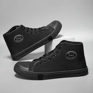 N BOLA B Model Resmi Sepatu Olahraga Sekolah Hitam Putih Kanvas Tebal Grade Premium Sol Anti Slip Optimal Comfort untuk Aktivitas Fisik Siswa